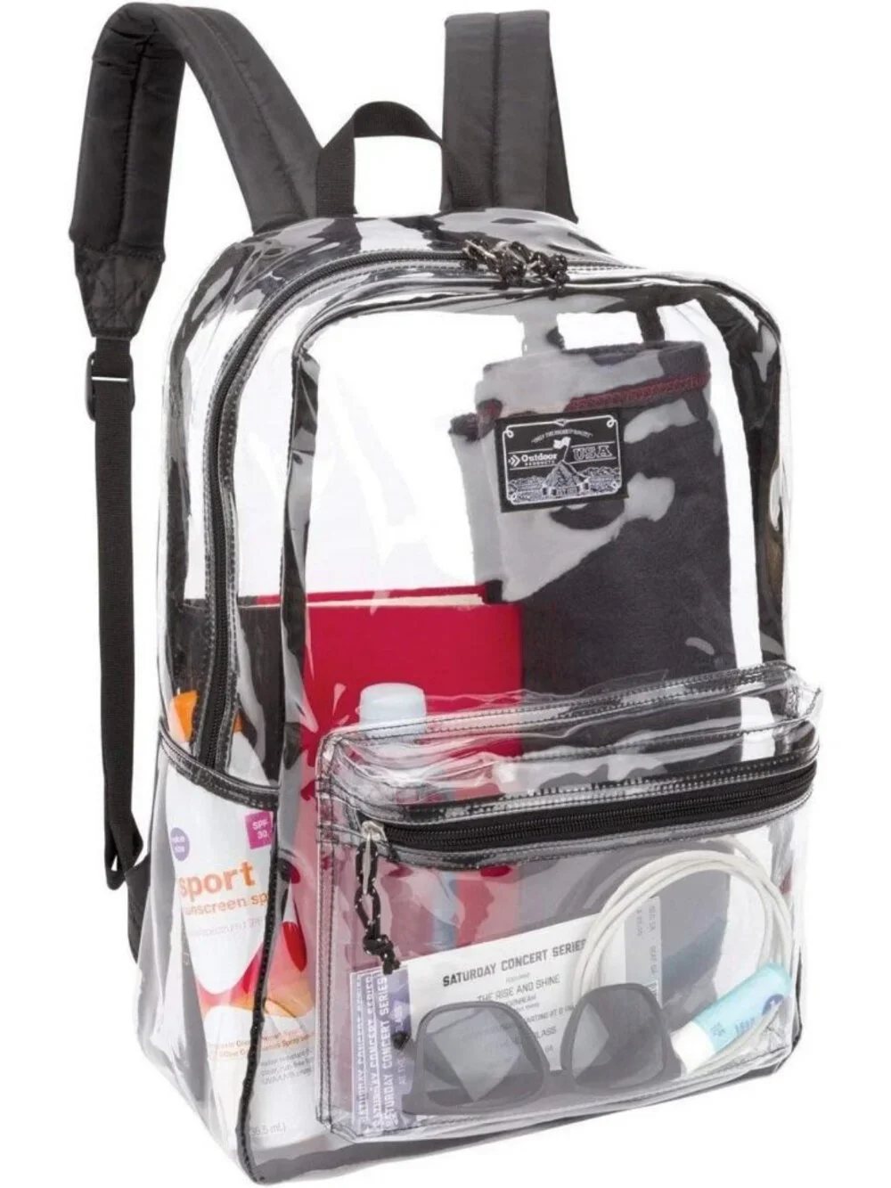 Stylish Clear Pass Daypack in Pink & Black - Lightweight, Durable, Perfect for